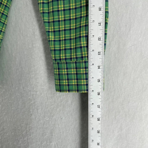 Jos. A. Bank Button-Down Shirt Men's Sz L Green Tailored Fit Plaid Collared - Picture 4 of 11